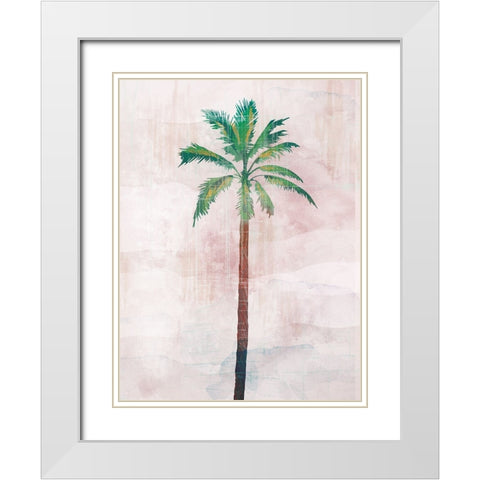 Tropical Beach Palm 2 V2 White Modern Wood Framed Art Print with Double Matting by Lula Bijoux and Company
