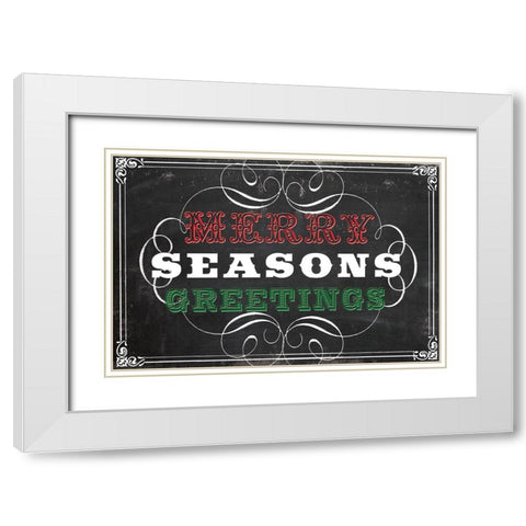 Holiday Chalk White Modern Wood Framed Art Print with Double Matting by Lula Bijoux And Company