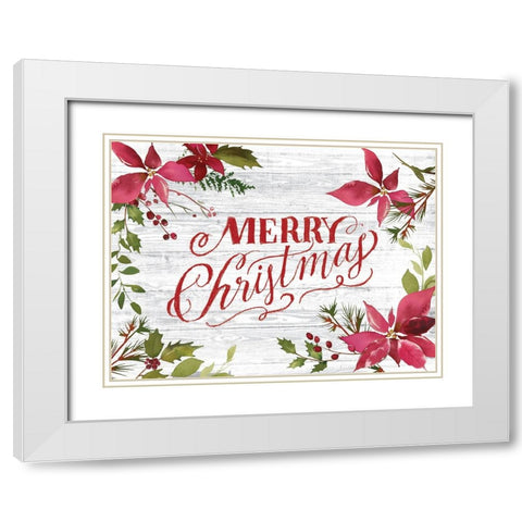 Handwritten Holiday White Modern Wood Framed Art Print with Double Matting by Lula Bijoux And Company