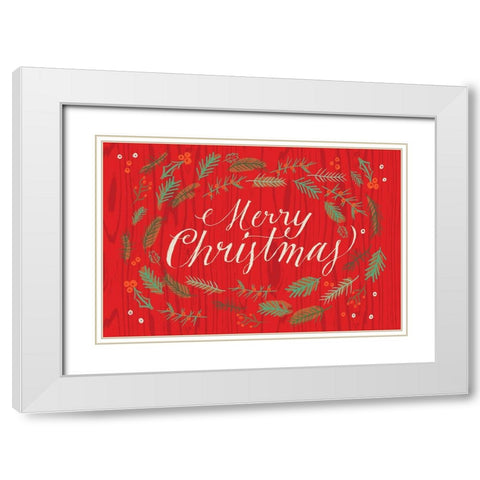 Happy Holidays 1 V2 White Modern Wood Framed Art Print with Double Matting by Lula Bijoux And Company