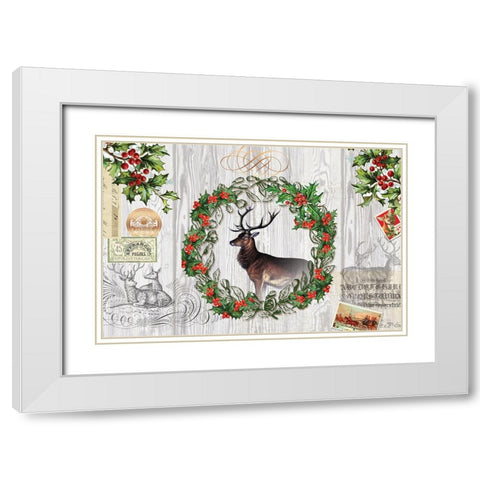 Rustic Holiday 1 White Modern Wood Framed Art Print with Double Matting by Lula Bijoux And Company