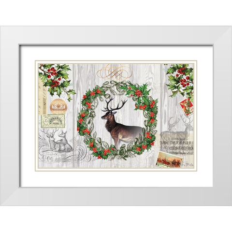Rustic Holiday 1 White Modern Wood Framed Art Print with Double Matting by Lula Bijoux And Company