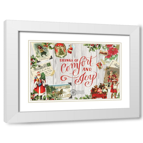 Xmas Collage 1 White Modern Wood Framed Art Print with Double Matting by Lula Bijoux And Company