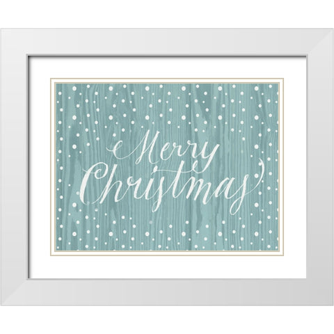 Snowfall Collection 1 White Modern Wood Framed Art Print with Double Matting by Lula Bijoux And Company