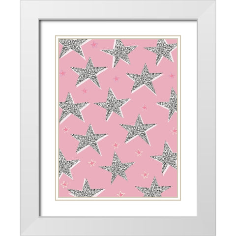 Stars 4 White Modern Wood Framed Art Print with Double Matting by Lula Bijoux and Company