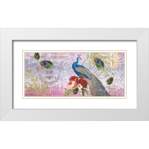 Peacock Purple White Modern Wood Framed Art Print with Double Matting by Allen, Candace