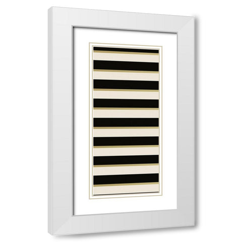 Geo Black and Gold 2 White Modern Wood Framed Art Print with Double Matting by Allen, Candace