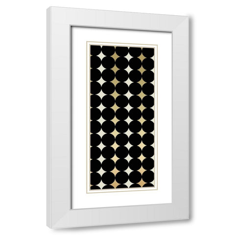 Geo Black and Gold 3 White Modern Wood Framed Art Print with Double Matting by Allen, Candace