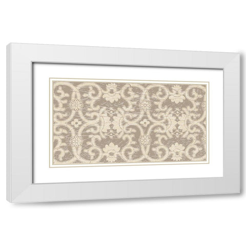 English Vintage Trellis White Modern Wood Framed Art Print with Double Matting by Allen, Candace