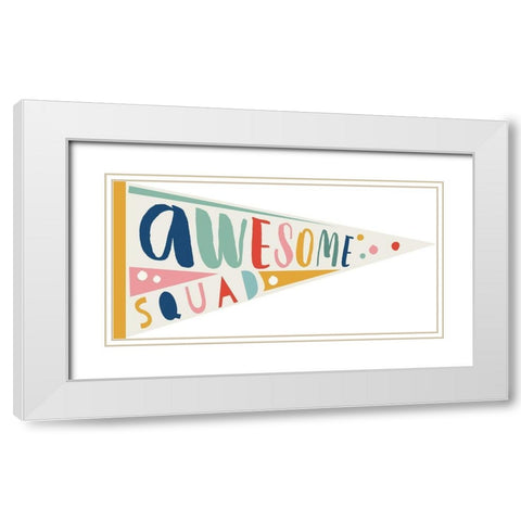 Awesome Pennant 2 White Modern Wood Framed Art Print with Double Matting by Lula Bijoux and Company