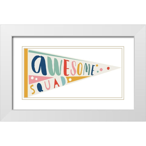 Awesome Pennant 2 White Modern Wood Framed Art Print with Double Matting by Lula Bijoux and Company