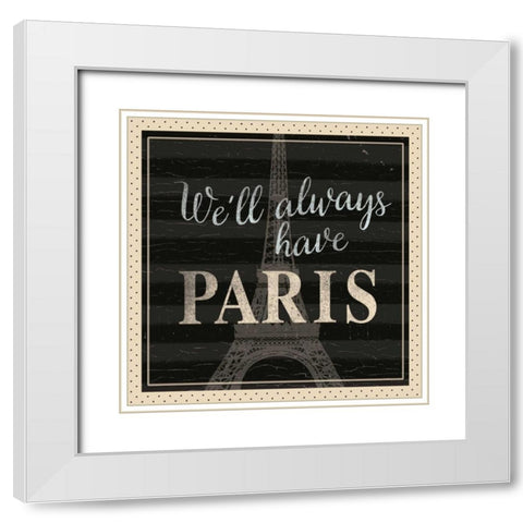 Always Paris Dots White Modern Wood Framed Art Print with Double Matting by Allen, Candace
