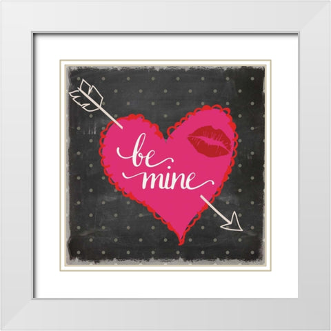 Valentines Day Heart 1 White Modern Wood Framed Art Print with Double Matting by Allen, Candace