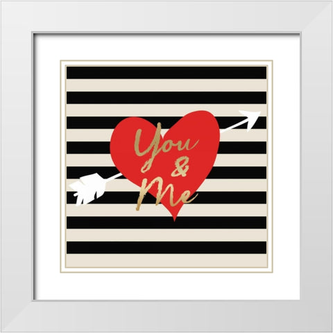 Valentines Day Heart 2 White Modern Wood Framed Art Print with Double Matting by Allen, Candace