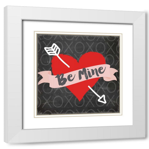 Valentines Day Heart 3 White Modern Wood Framed Art Print with Double Matting by Allen, Candace