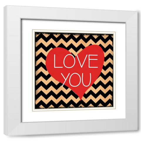 Valentines Day Heart 4 White Modern Wood Framed Art Print with Double Matting by Allen, Candace