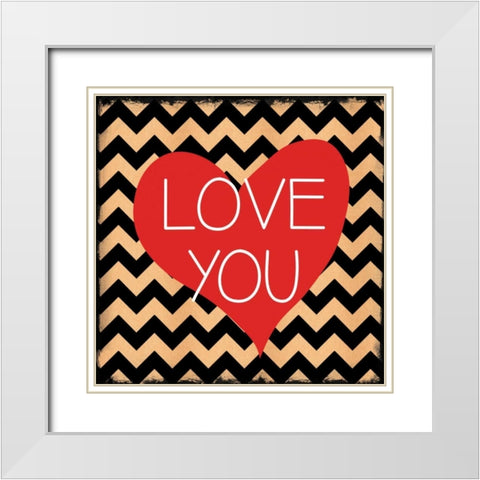 Valentines Day Heart 4 White Modern Wood Framed Art Print with Double Matting by Allen, Candace
