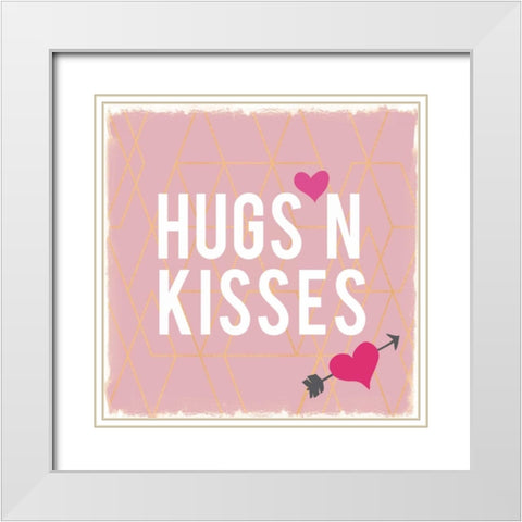 Valentines Day Heart 6 White Modern Wood Framed Art Print with Double Matting by Allen, Candace