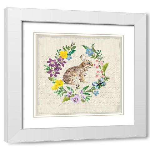 Easter Garden Wreath White Modern Wood Framed Art Print with Double Matting by Allen, Candace