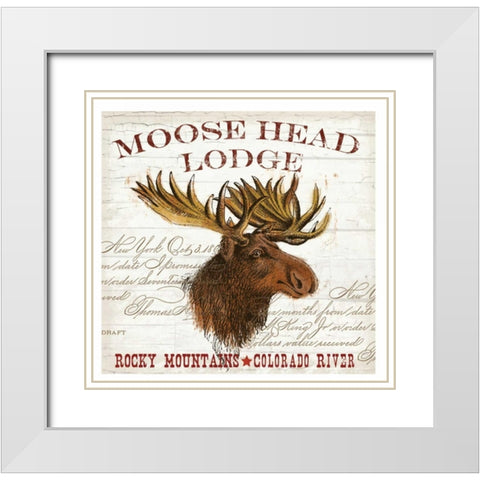 Moose Lodge White Modern Wood Framed Art Print with Double Matting by Allen, Candace