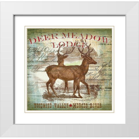 Dear Meadow White Modern Wood Framed Art Print with Double Matting by Allen, Candace