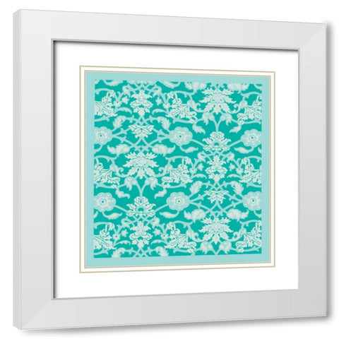 Chinois Pattern White Modern Wood Framed Art Print with Double Matting by Allen, Candace