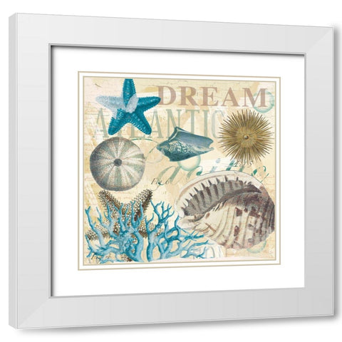 Dream Shells R1 White Modern Wood Framed Art Print with Double Matting by Allen, Candace