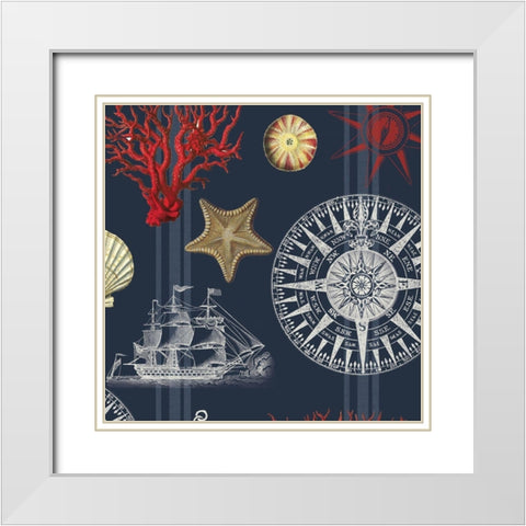 Nautical Main Navy White Modern Wood Framed Art Print with Double Matting by Allen, Candace