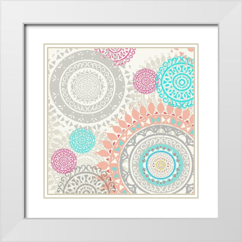 Bright Boho Spin 2 White Modern Wood Framed Art Print with Double Matting by Allen, Candace