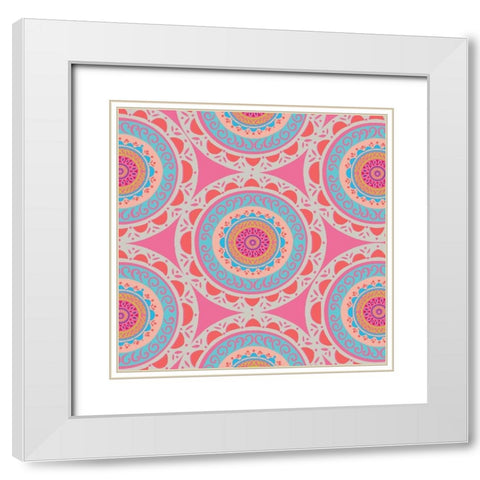 Boho Bright Mandala 1 White Modern Wood Framed Art Print with Double Matting by Allen, Candace