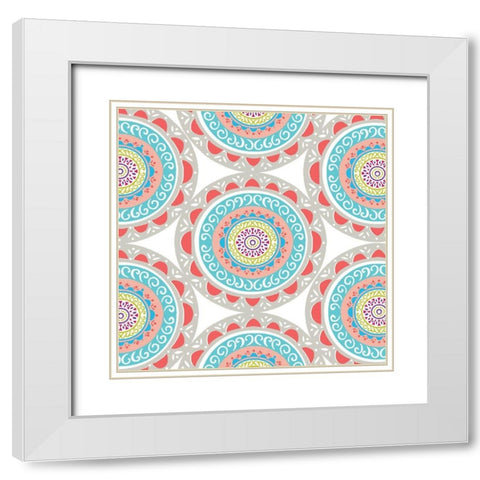 Boho Bright Mandala 2 White Modern Wood Framed Art Print with Double Matting by Allen, Candace