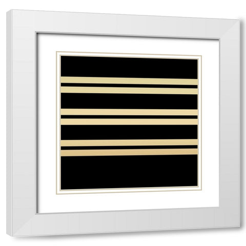 Geo Black and Gold 4 White Modern Wood Framed Art Print with Double Matting by Allen, Candace