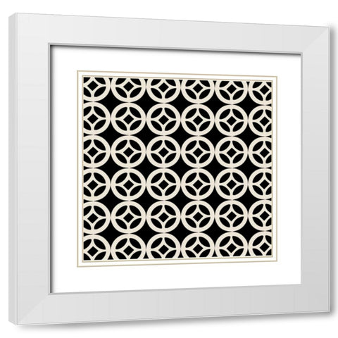 Geo Black and Gold 5 White Modern Wood Framed Art Print with Double Matting by Allen, Candace