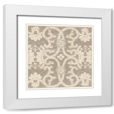 English Vintage Trellis 1 White Modern Wood Framed Art Print with Double Matting by Allen, Candace