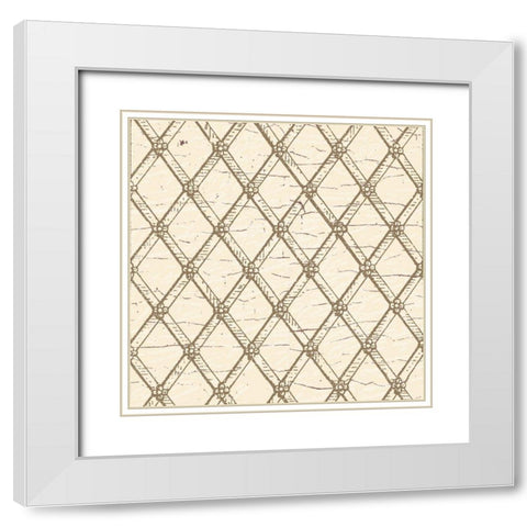 English Vintage Trellis 2 White Modern Wood Framed Art Print with Double Matting by Allen, Candace