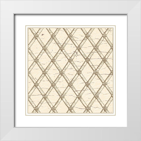 English Vintage Trellis 2 White Modern Wood Framed Art Print with Double Matting by Allen, Candace