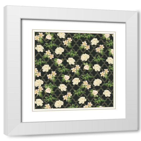 English Vintage Roses 2 White Modern Wood Framed Art Print with Double Matting by Allen, Candace
