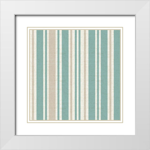 By The Sea Stripeez 3 White Modern Wood Framed Art Print with Double Matting by Allen, Candace