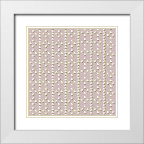 Geo Gem Pearls 3 White Modern Wood Framed Art Print with Double Matting by Allen, Candace