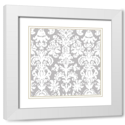 Gem Ikat 1 White Modern Wood Framed Art Print with Double Matting by Allen, Candace
