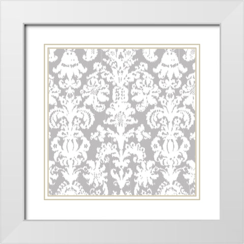 Gem Ikat 1 White Modern Wood Framed Art Print with Double Matting by Allen, Candace