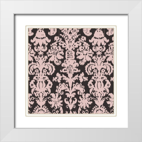 Gem Ikat 3 White Modern Wood Framed Art Print with Double Matting by Allen, Candace