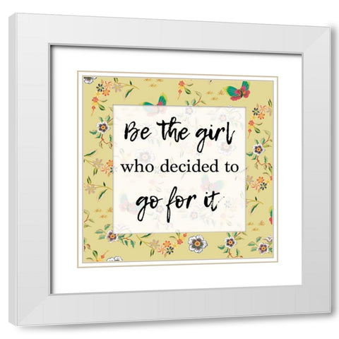 Go For It 3 White Modern Wood Framed Art Print with Double Matting by Lula Bijoux and Company