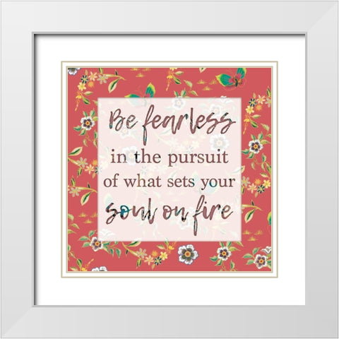 Soul Fire 1 White Modern Wood Framed Art Print with Double Matting by Lula Bijoux and Company