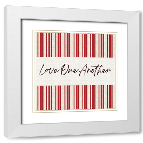 Love One Another White Modern Wood Framed Art Print with Double Matting by Lula Bijoux and Company