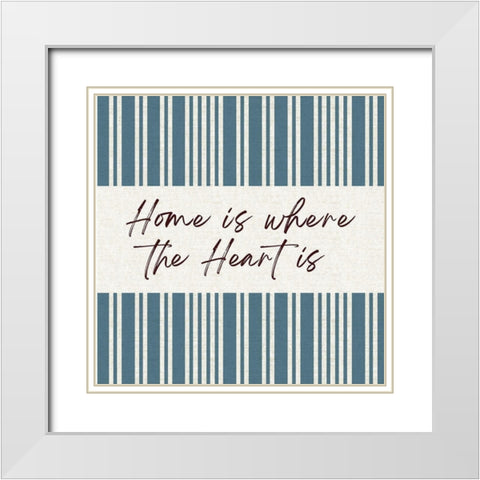 Home is Where White Modern Wood Framed Art Print with Double Matting by Lula Bijoux and Company