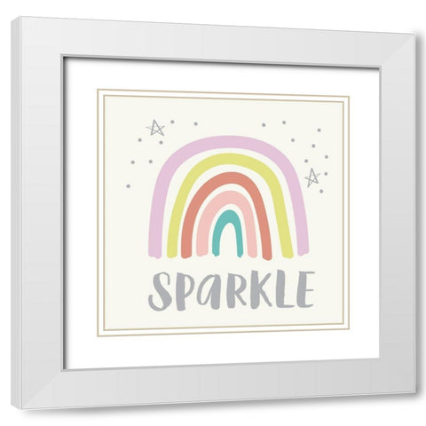Sparkle White Modern Wood Framed Art Print with Double Matting by Lula Bijoux and Company