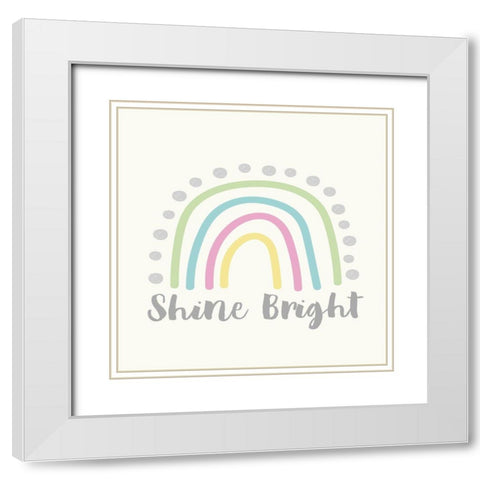 Rainbow 1 White Modern Wood Framed Art Print with Double Matting by Lula Bijoux and Company