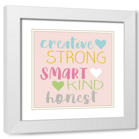 Creative Words White Modern Wood Framed Art Print with Double Matting by Lula Bijoux and Company