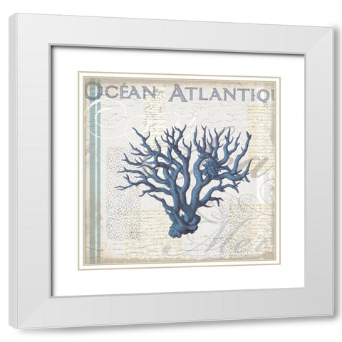 Coastal Coral White Modern Wood Framed Art Print with Double Matting by Lula Bijoux and Company